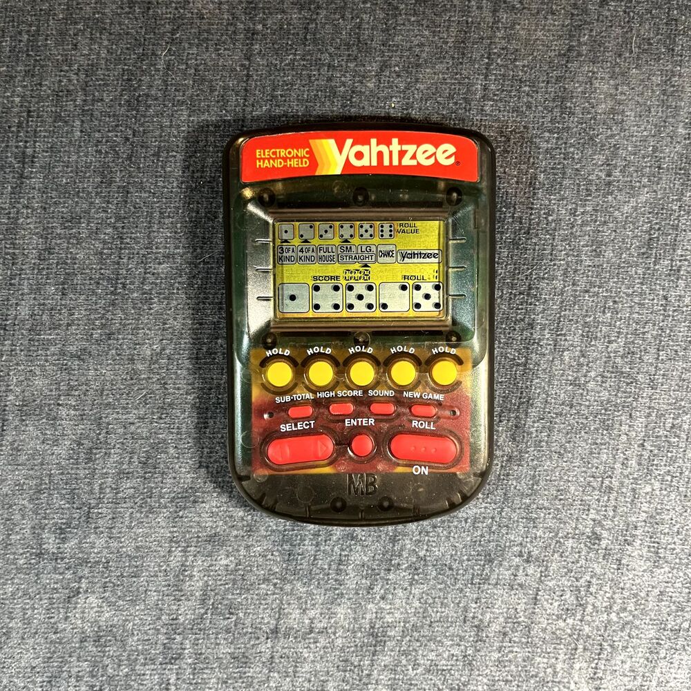 1995 Electronic Hand Held Vintage Yahtzee Game Milton Bradley Tested Work - Picture 2 of 5